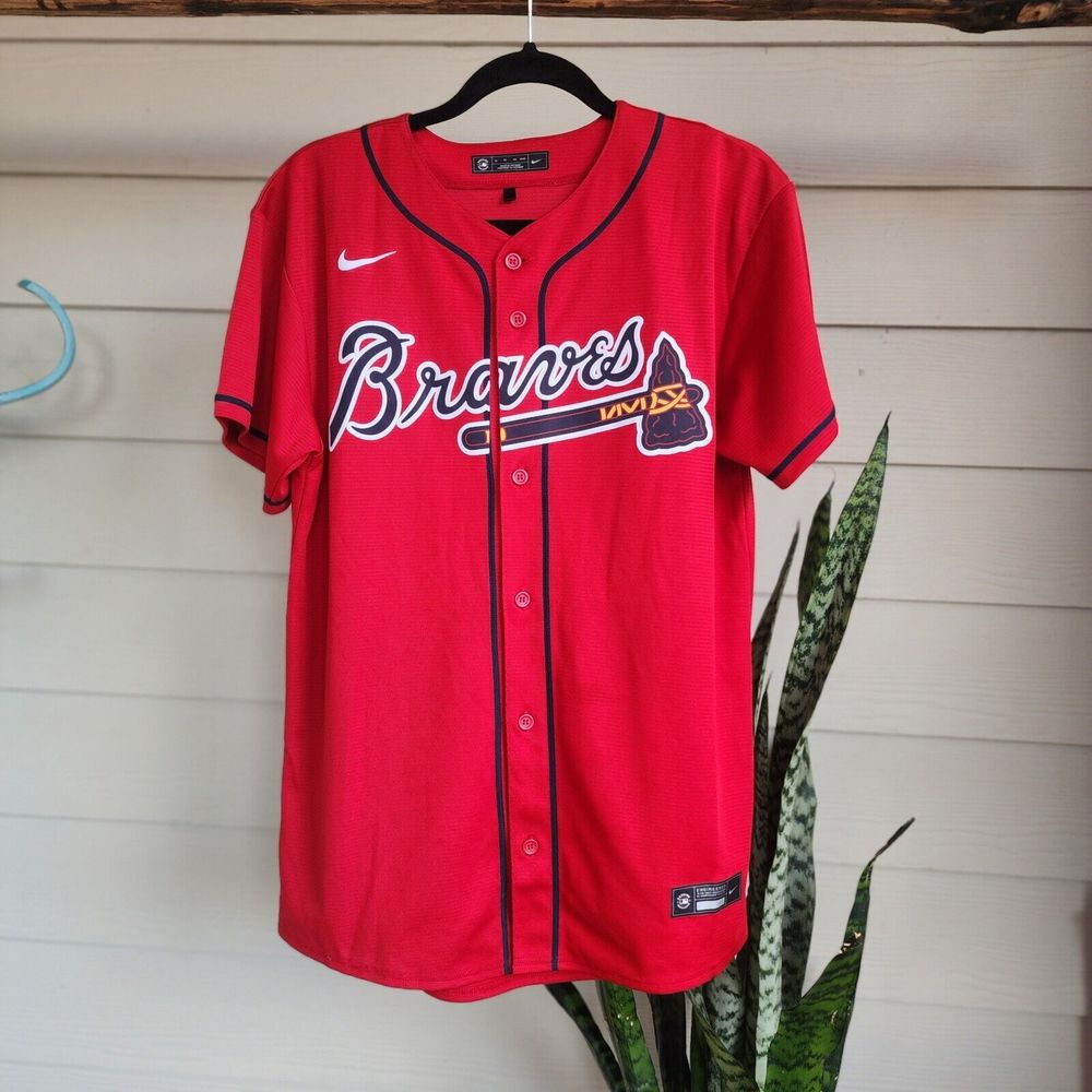 🔥Atlanta Braves Nike Red Alternate Baseball Jersey Size S